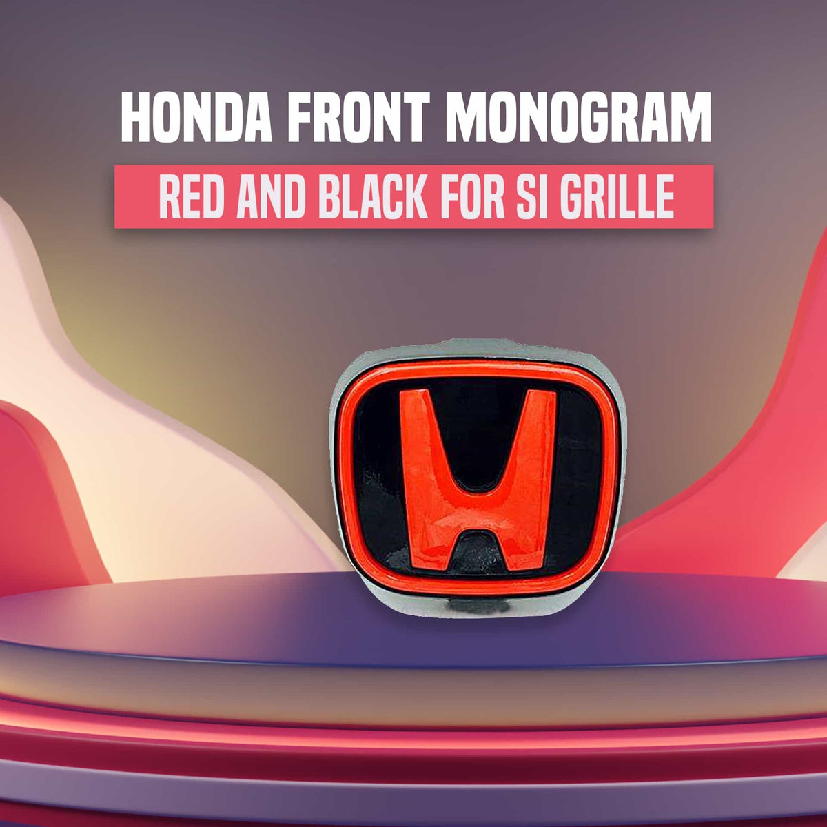 Honda Civic Red Wheel Caps H Monograms