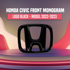 Honda Civic 2022 Black Logo Set Front and Back Honda Logo / Monograms For 11th Generation 2022 2023 2024