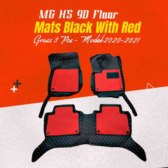 MG HS 10D Black Floor Mats with Red Grass For 2020 2021