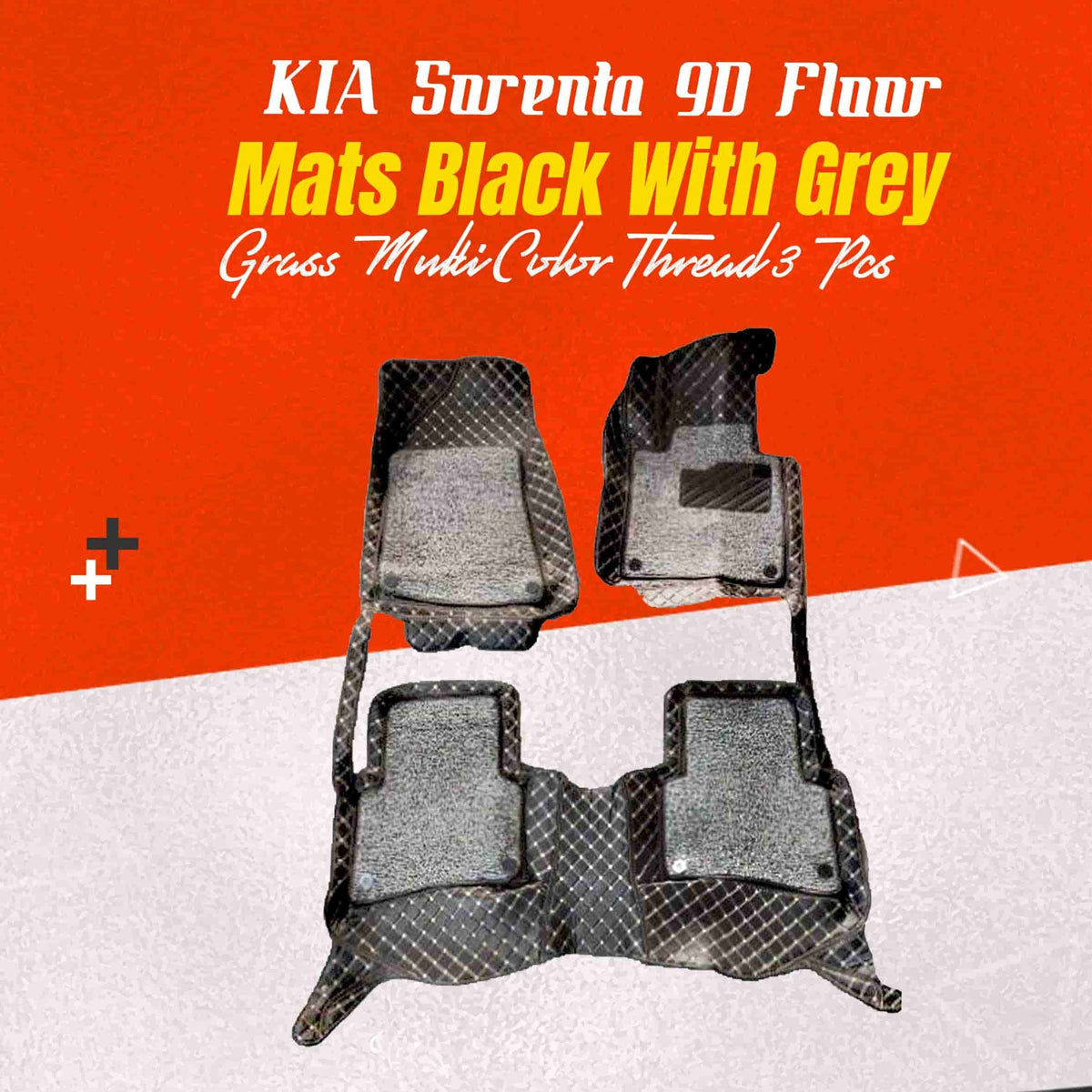 KIA Sportage 9D Floor Mats Black With Black Grass For Models 2020 2021