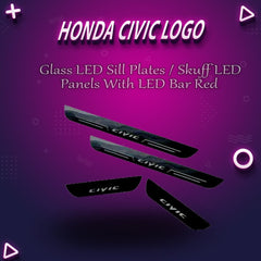Honda Civic Sill Plates LED panels with LED Bar Blue 2016-2021