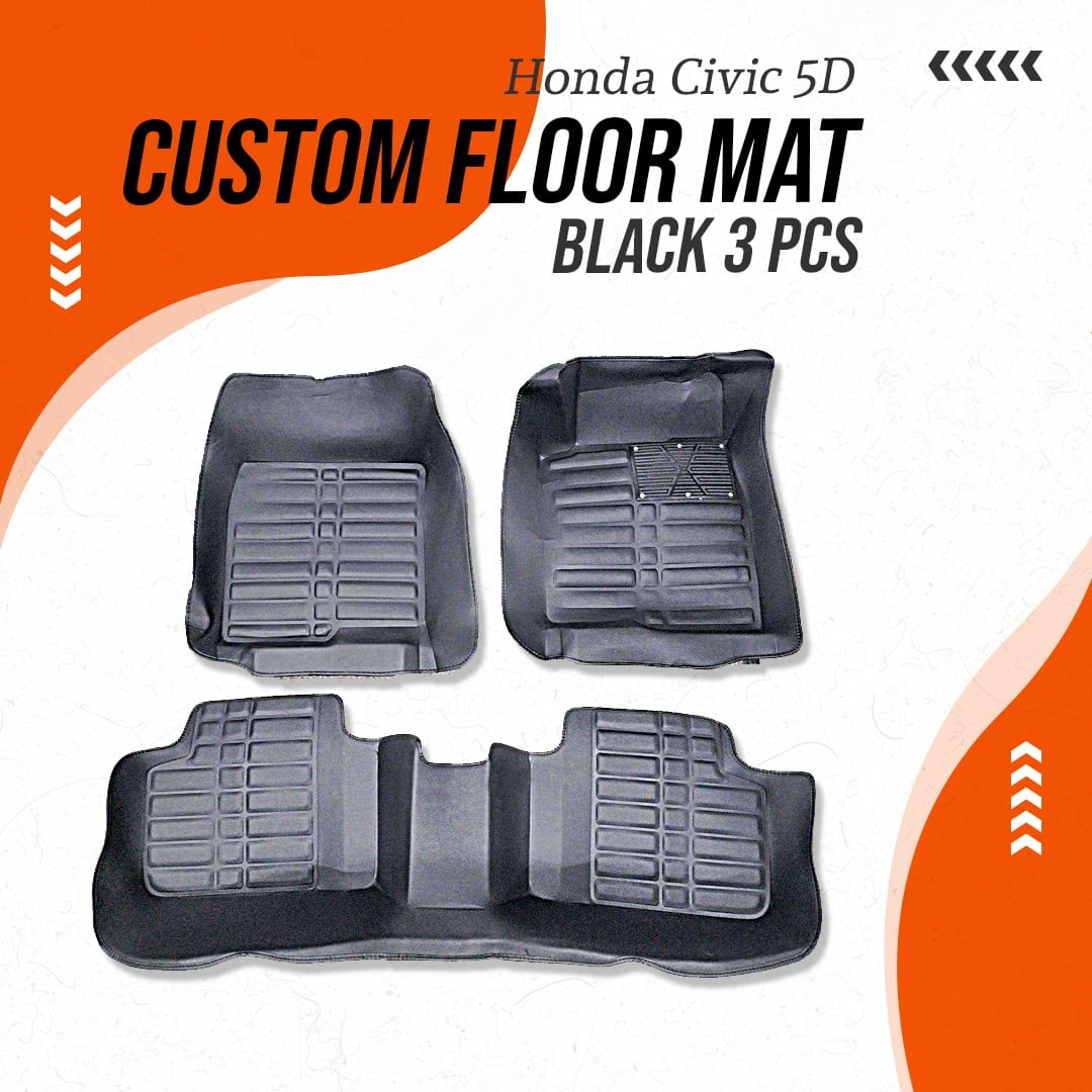 Honda Civic X PVC Rubber Floor Mat - Black
