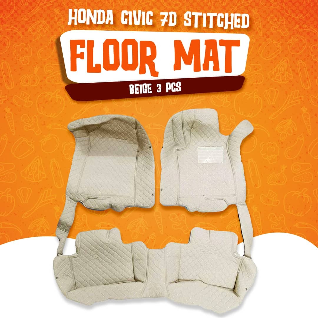 Honda Civic Rebirth 7D Diamond Floor Mats Beige 2013-2015