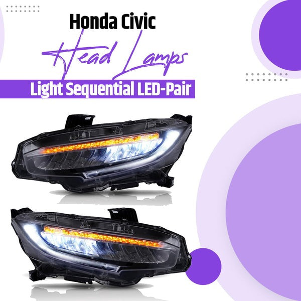 Honda Civic X  LED Headlights Sequential Indicator - Facelift 2016 - 2021