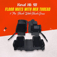 Haval Jolion 9D Black Floor Mats With Black Grass For 2021 2022