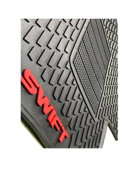 Car mat with 'Swift' branding and eleven motor sports 
logo