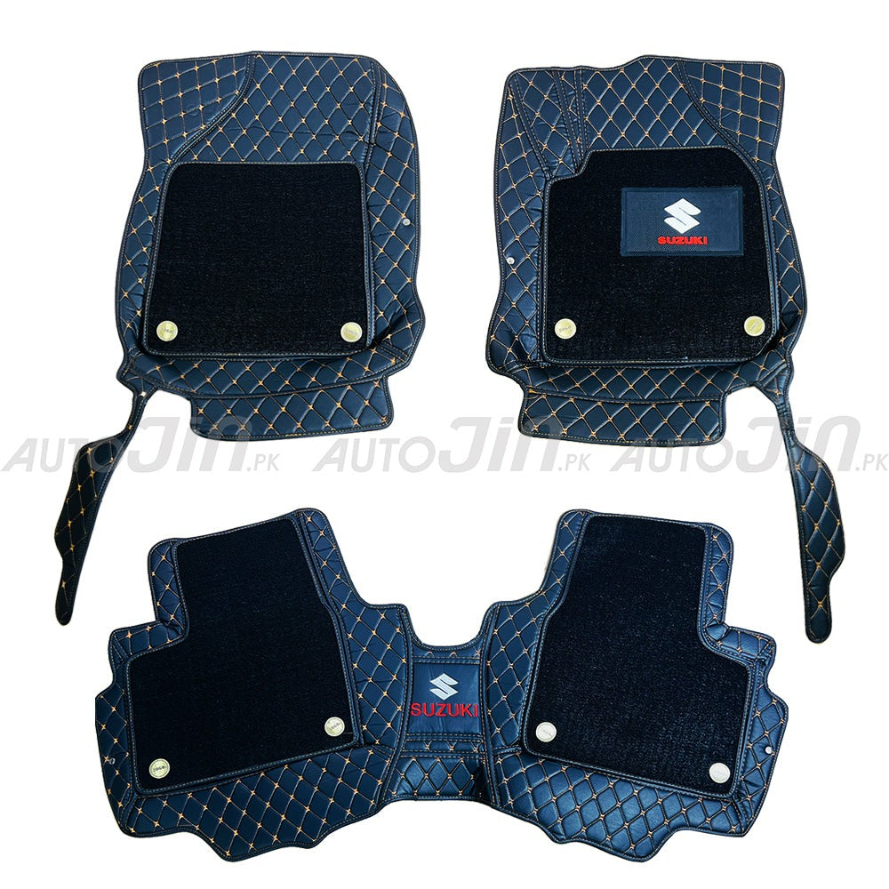 Suzuki Swift 9D Floor Mats Horizontal Stitch Black With Black Grass 2022-2025
