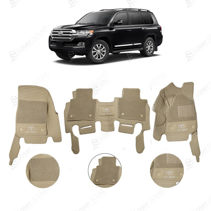 Toyota Land Cruiser FJ200 9D Floor Mat Beige With Beige Grass For 2008 - 2021