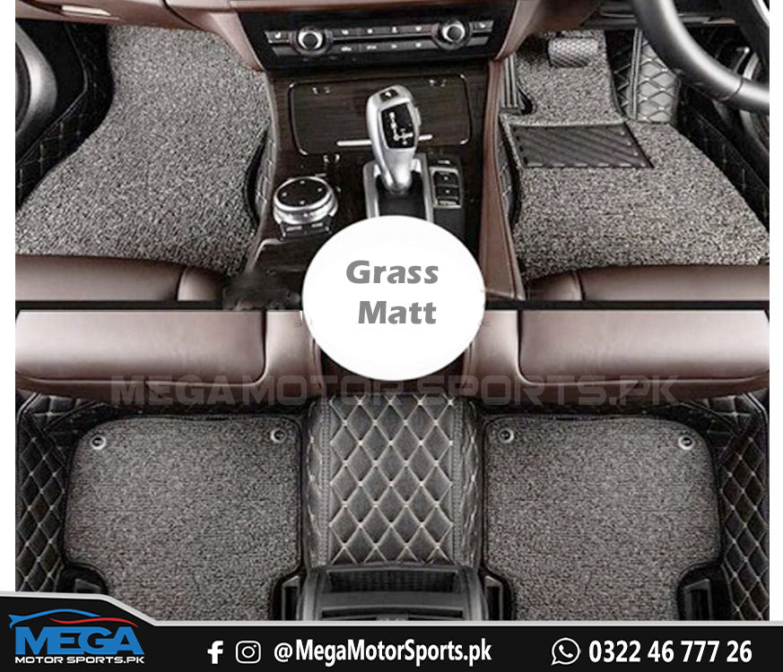 Hyundai Tucson 9D Diamond Floor Mats Black With Grey Grass 2020-2024