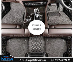 Hyundai Tucson 9D Diamond Floor Mats Black With Grey Grass 2020-2024