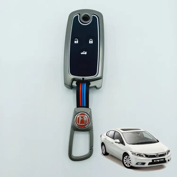 Honda Civic Rebirth Metal Zinc Alloy Key Fob / Carbon Fiber Key Cover For 2014 2015