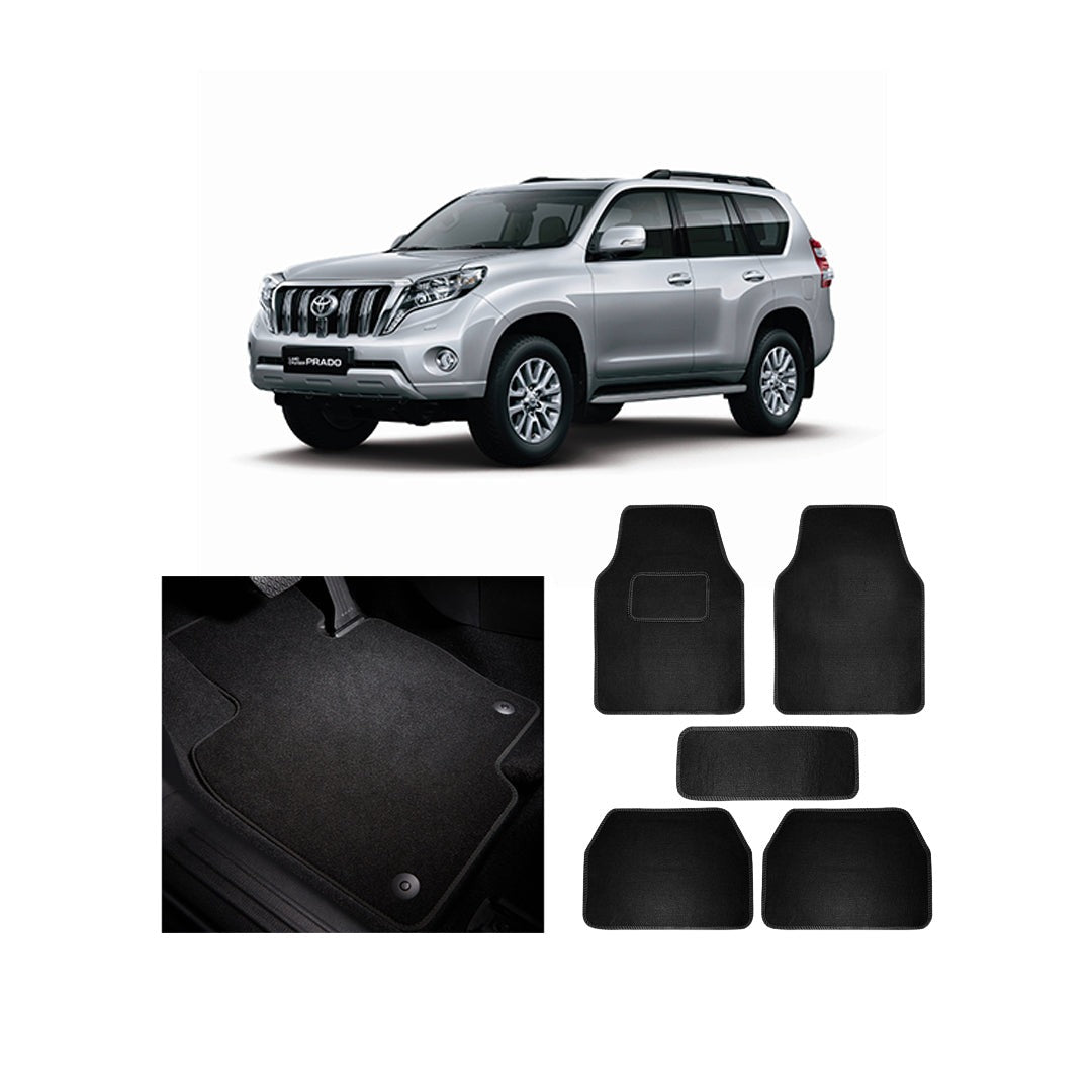 Toyota Prado Rug Style Twist Fiber Floor Mats - Black