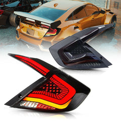 Honda Civic X Smoke Galaxy Style Tail Lights 2016-2021