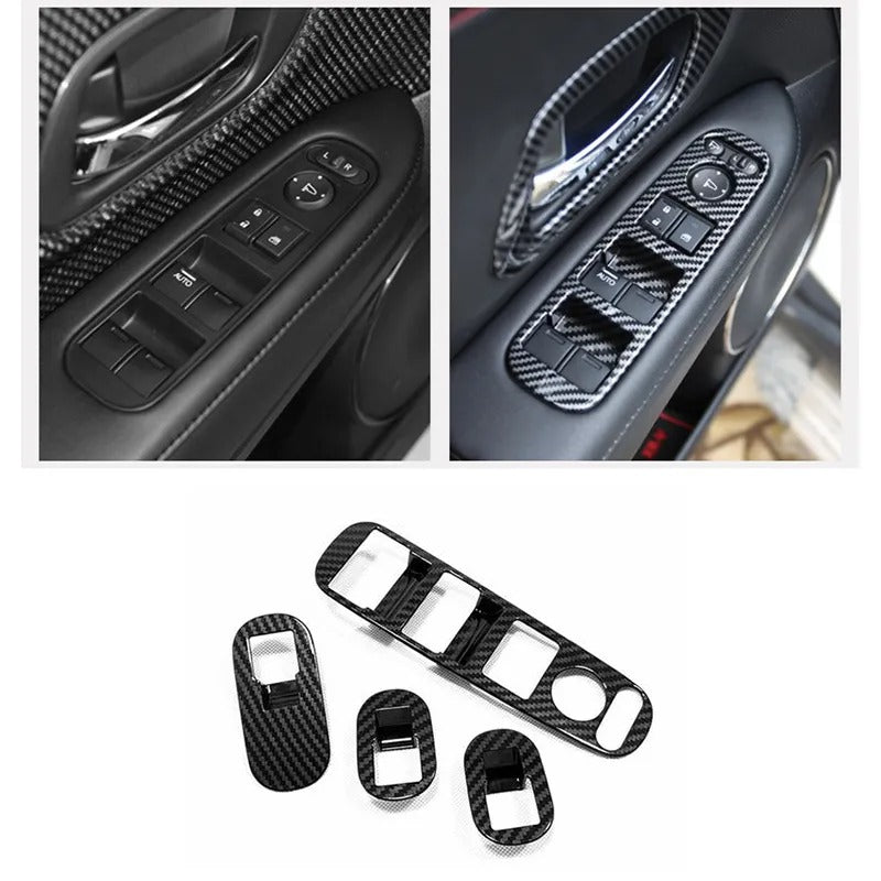 Honda Vezel Carbon Fiber Door Power Window Cover For 2014 - 2021