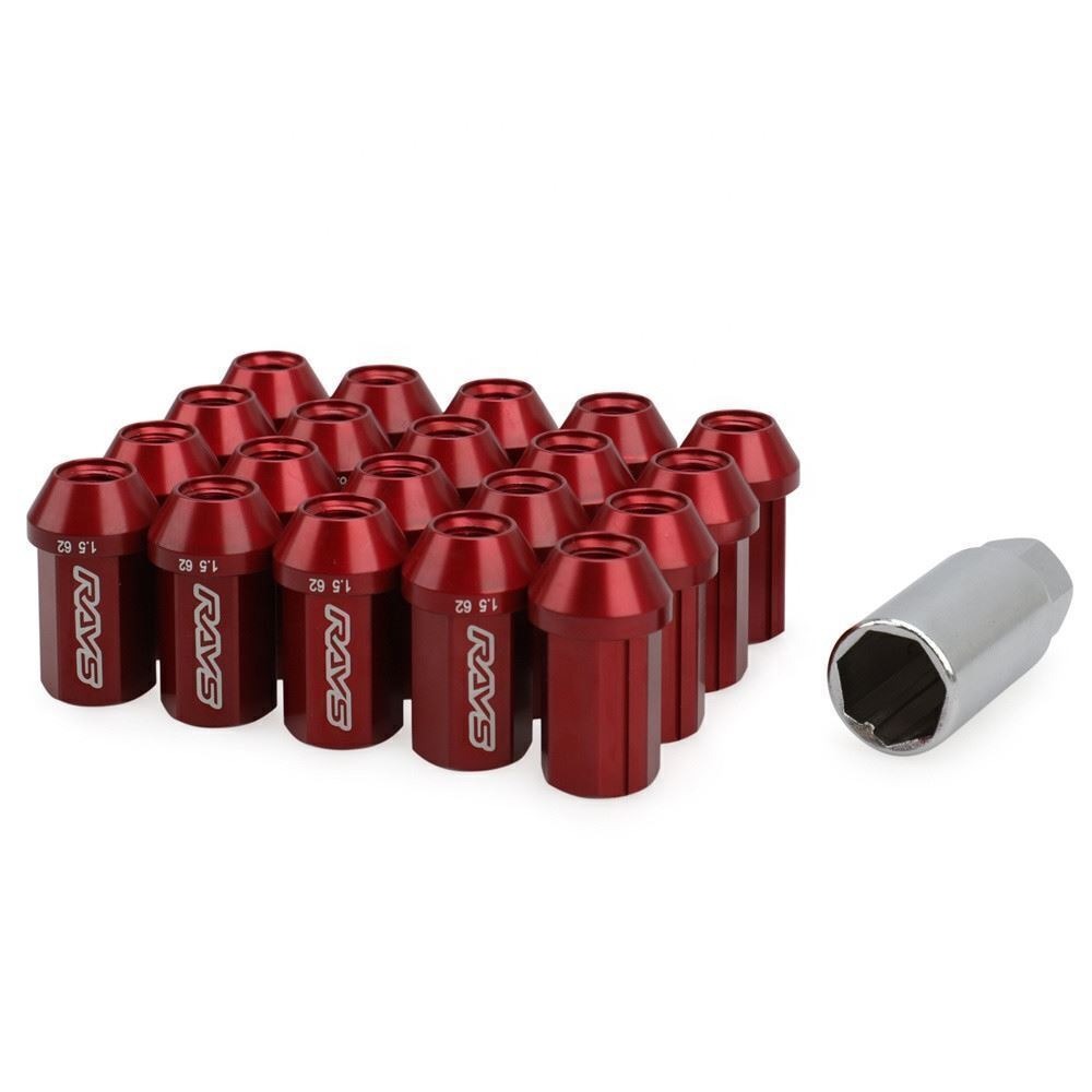 Lug Nuts Red / Blue / Chrome 20 Pieces