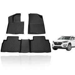 Hyundai Tucson 9D Diamond Floor Mats Black With Grey Grass 2020-2024
