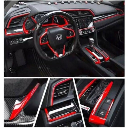Honda Civic X Red Trims 6 Pieces 2016-2021