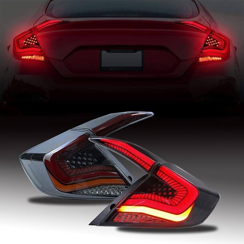 Honda Civic X Red Smoke Lava Tail Lights Version 1