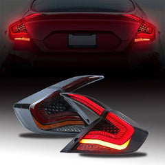 Honda Civic X Red Smoke Lava Tail Lights Version 1