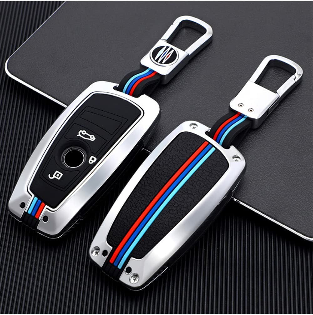 Metal Carbon Fiber Key Fob Cover + Key Ring For All Cars