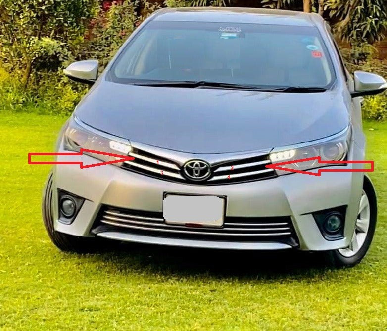 Toyota Corolla Facelift Grill Chrome Trims 2 Pieces 2017 - 2023
