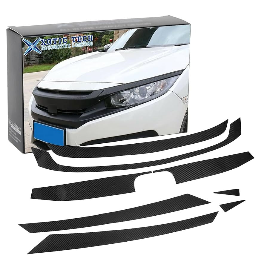 Honda Civic X Carbon Fiber Front Bumper Grill Trim 2016+