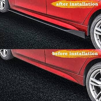 Universal Side Splitter / Side Skirt Panel Gloss Black and Red