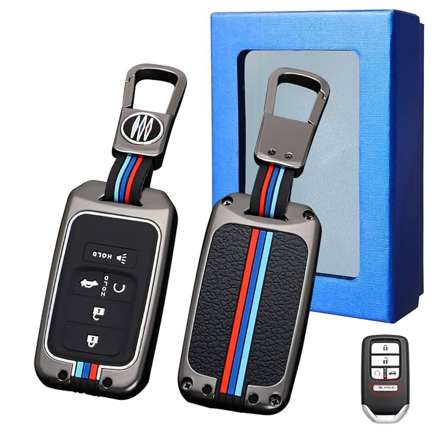 Honda Insight 3 Button Metal Zinc Alloy Key Fob / Carbon Fiber Key Cover For 2019 - 2024