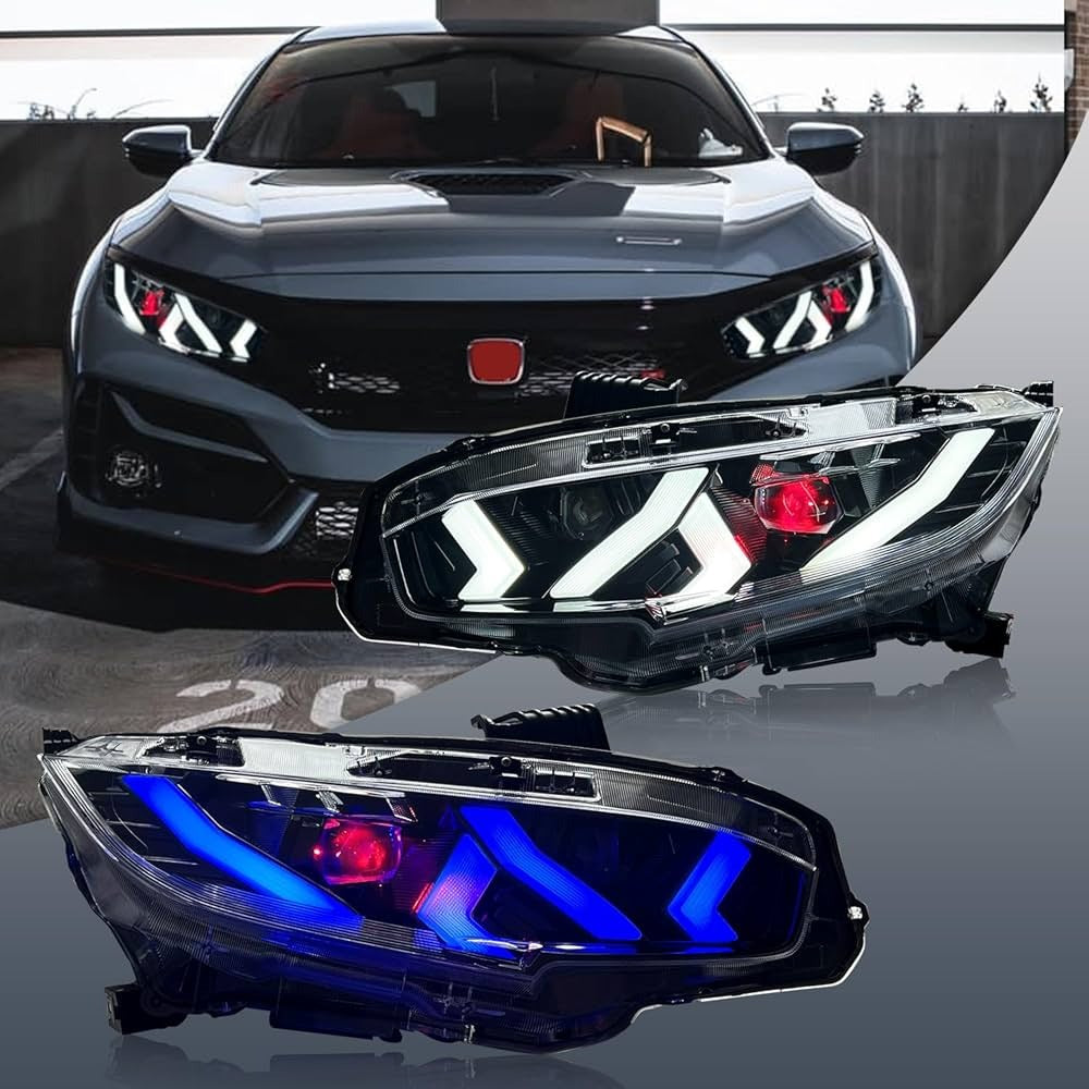 Honda Civic X  Lamborghini Style LED HeadLights Model 2016-2020