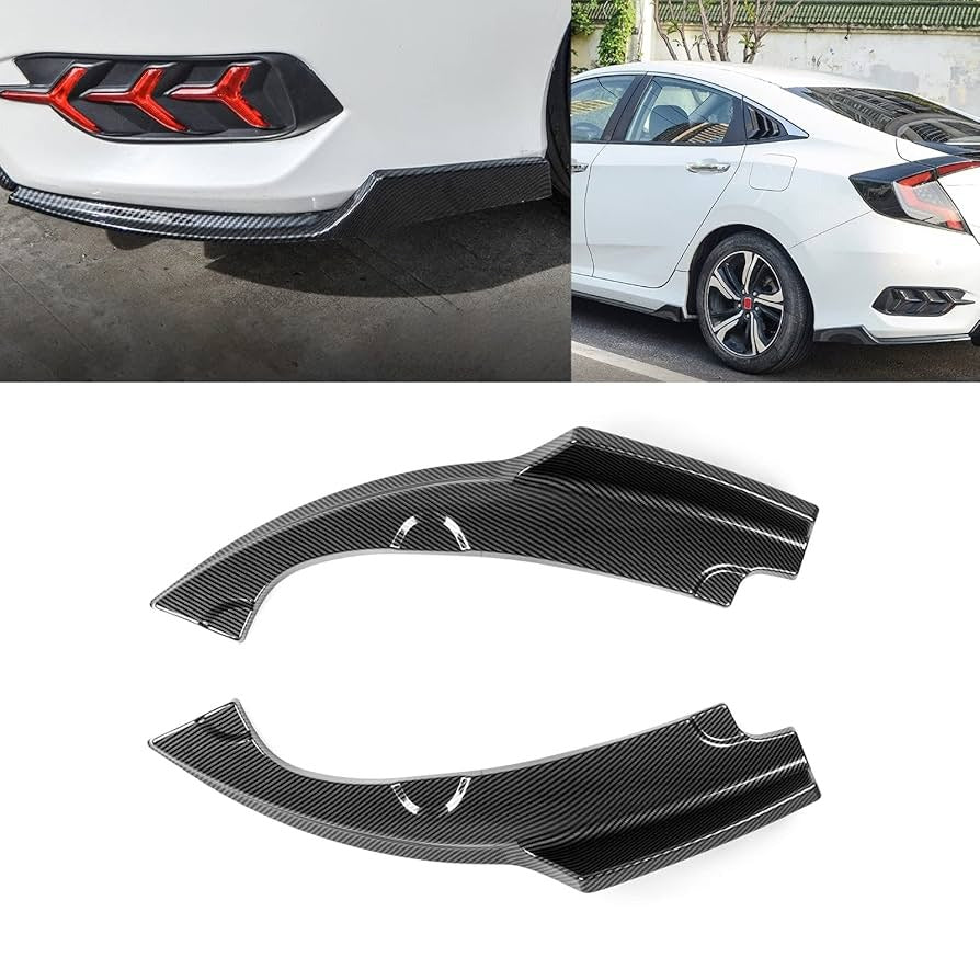 Honda Civic X Carbon Fiber Rear Bumper Splitter V1 For Models 2016 2017 2018 2019 2020 2021