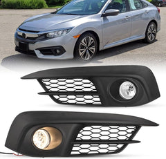 Honda Civic X  Front Bumper Fog Cover - Left - For 2016 - 2021
