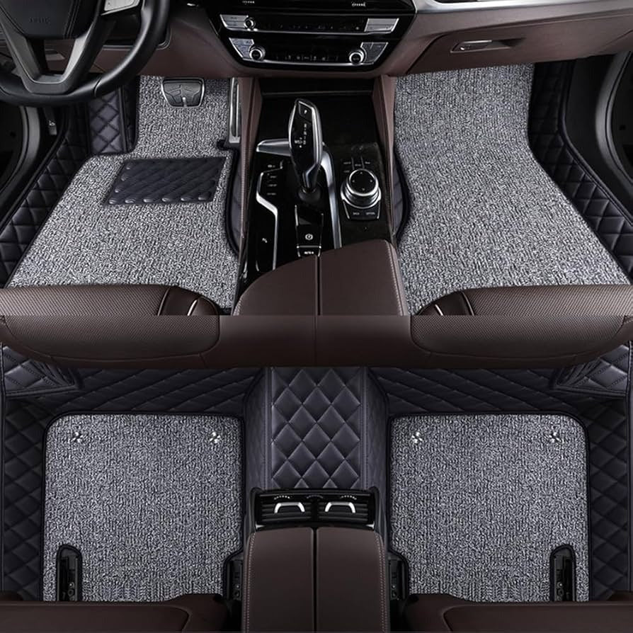 Toyota Land Cruiser FJ200 9D Diamond Floor Mats Black Beige With Grey Grass