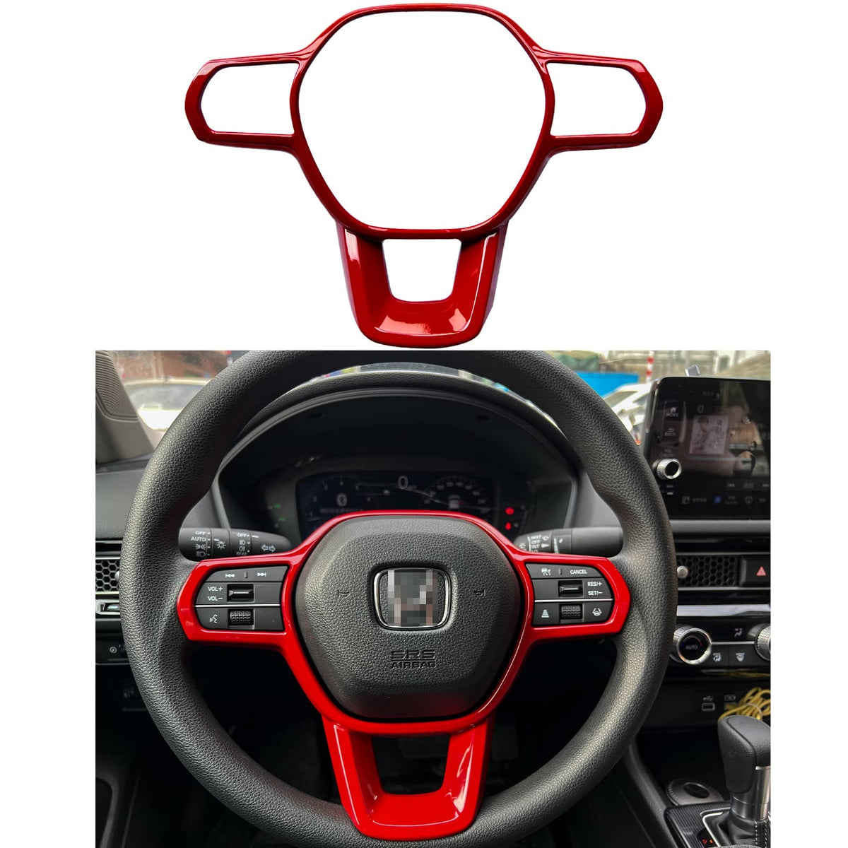 Honda Civic X  Red Steering Trim