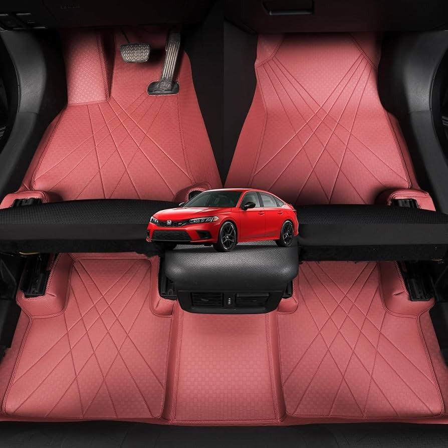 Honda Civic 2022 10D Black/Red Horizontal Floor Mats For 11th Generation 2022 2023