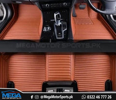 MG HS 7D Brown Floor Mats Horizontal Lining For 2020 2021