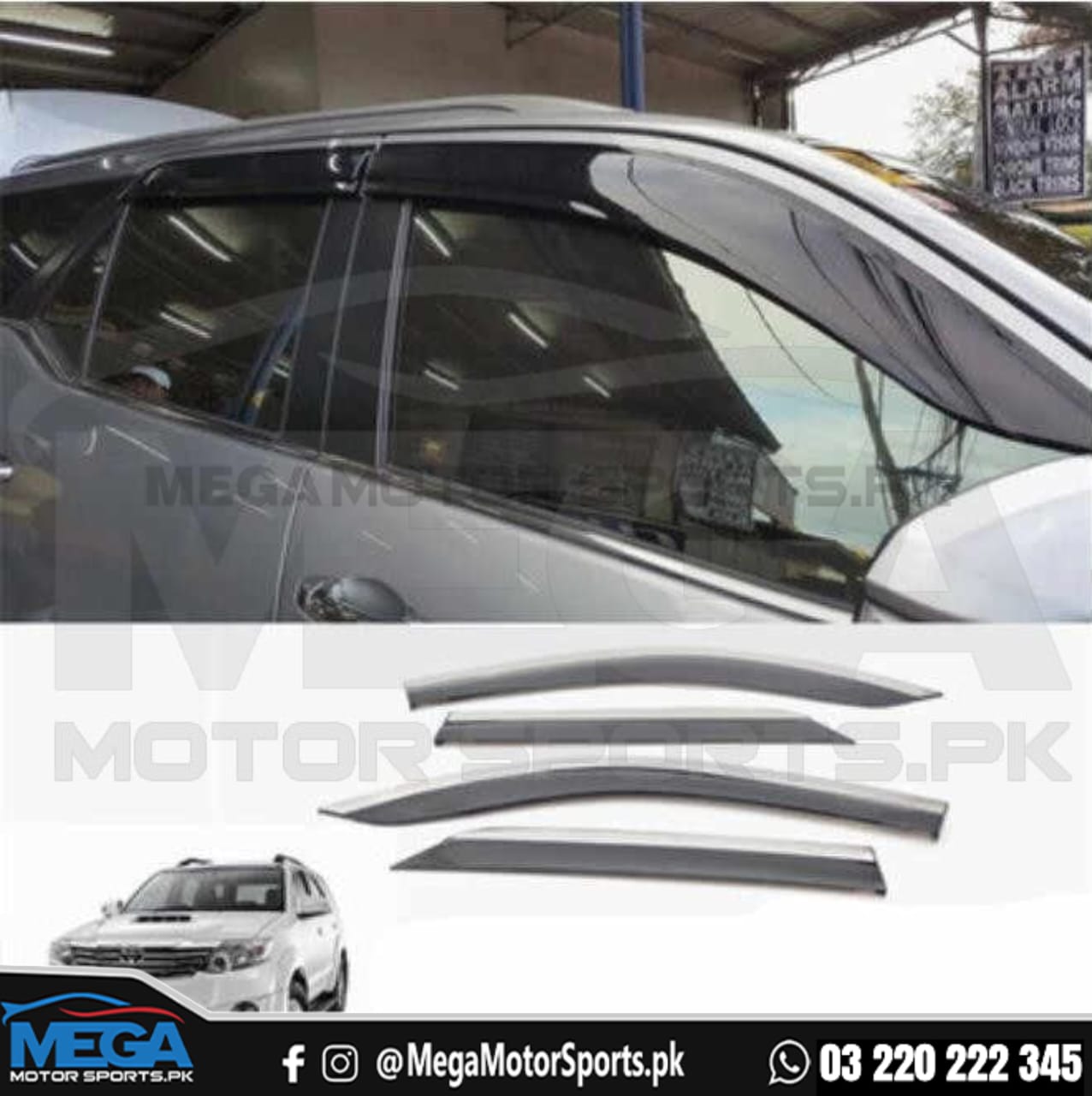 Toyota Fortuner TXR Air Press / Sun Visor With Chrome - Model 2016-2020