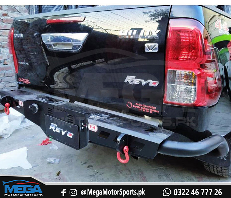 Toyota Hilux Revo Rear Bumper Steel Hamer Matt Black V1