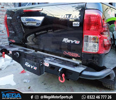 Toyota Hilux Revo Rear Bumper Steel Hamer Matt Black V1