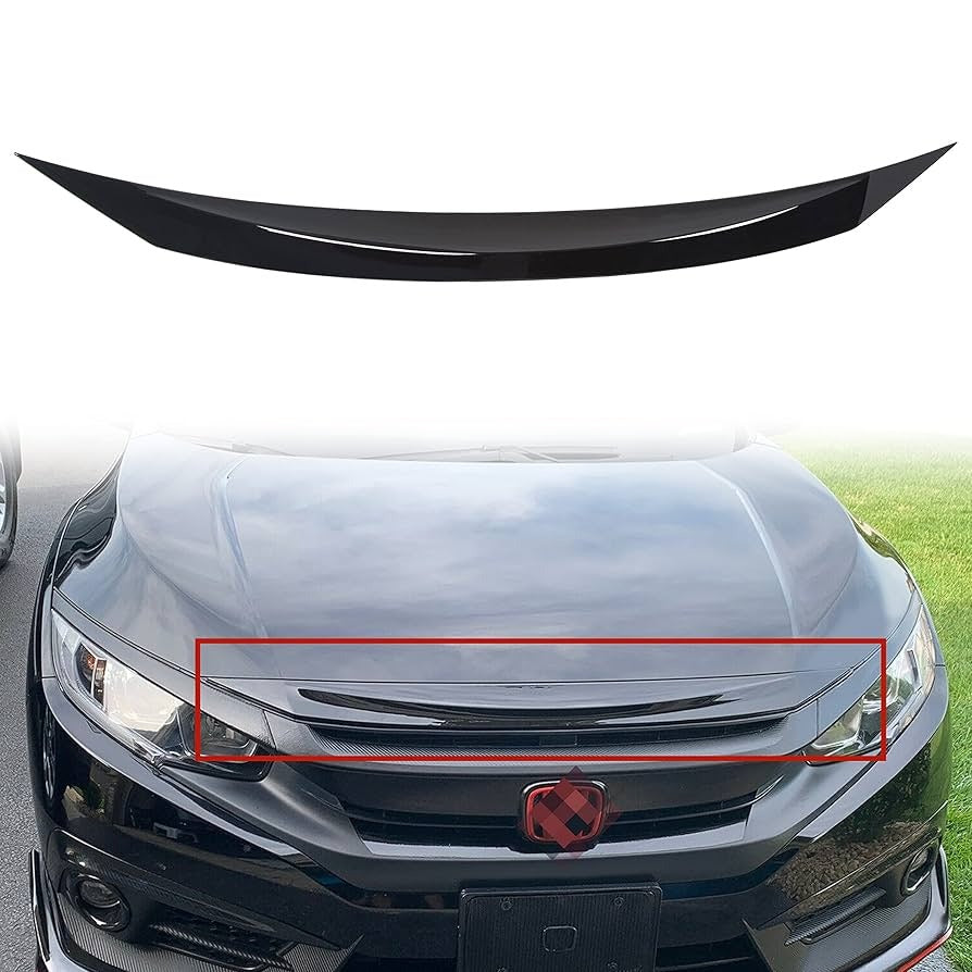 Honda Civic X Carbon Fiber Hood Visor Trim 2016-2021
