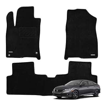 Honda Civic X Rug Carpet Floor Mats Black Premium Quality 2016 - 2021