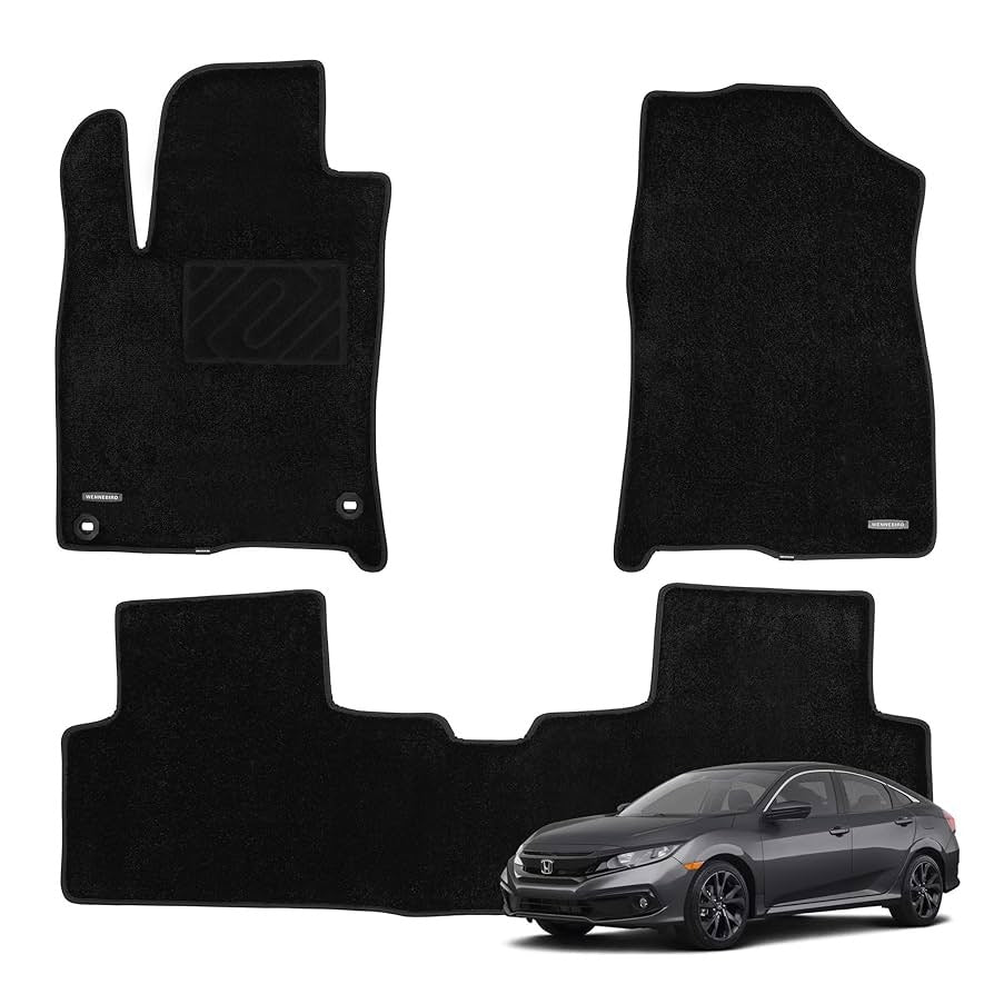 Honda Civic Velvet Twist Fiber Floor Mats For 2016 2017 2018 2019 2020 2021