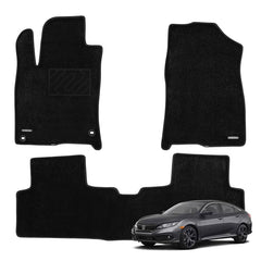 Honda Civic Velvet Twist Fiber Floor Mats For 2016 2017 2018 2019 2020 2021