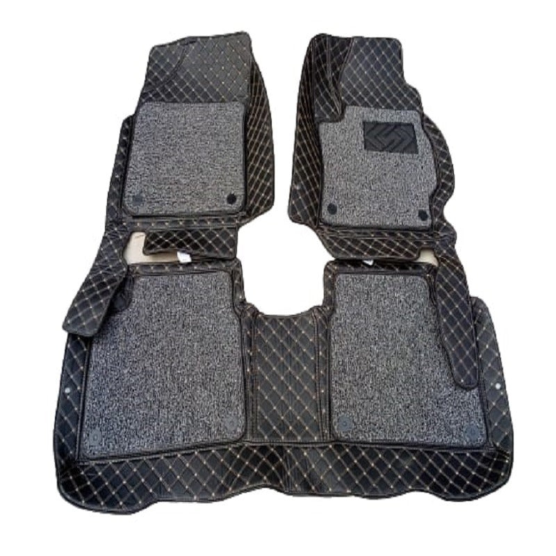 Toyota Corolla Cross 9D Floor Mats Horizontal Stitch Maroon With Maroon Grass 2021-2025