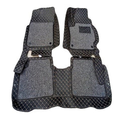 Toyota Corolla Cross 9D Floor Mats Horizontal Stitch Maroon With Maroon Grass 2021-2025