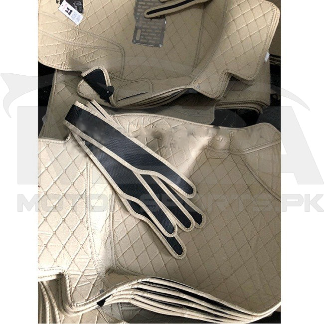 Honda City 7D Diamond Floor Mats Beige With Beige Stitch