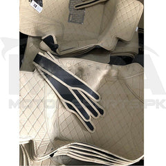Honda City 7D Diamond Floor Mats Beige With Beige Stitch