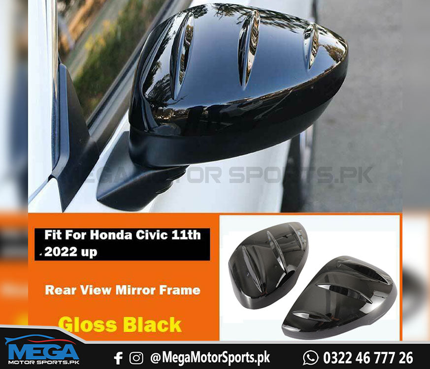 Honda Civic 2022 Glossy Black Door Side Mirror Covers V1