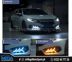 Honda Civic X Fog Lamps DRL Cover Arrow Style 2016-2020