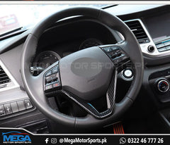 Hyundai Tucson Steering Wheel Carbon Fiber Trim For 2020 2021