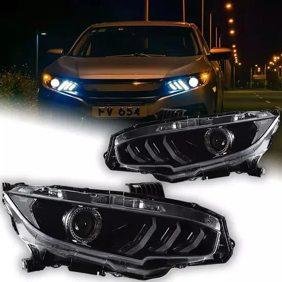 Civic X RGB Audi Style Headlights 2016 -2021